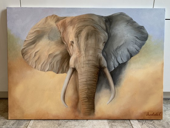 Картина маслом Слон