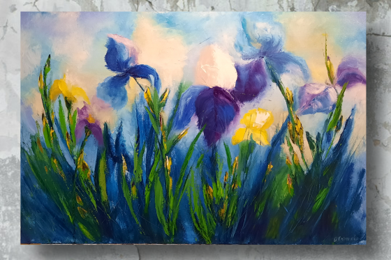 Картина маслом Ирисы
