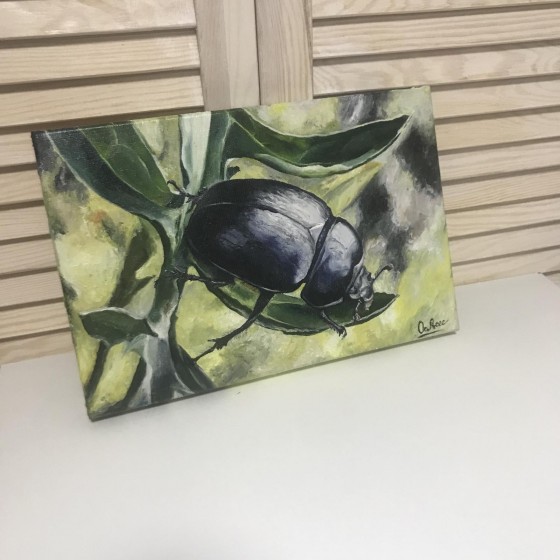 Картина маслом Скарабей