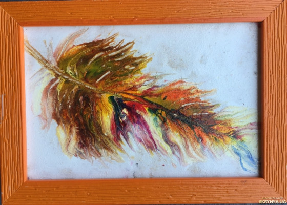 Картина акрилом Перышко