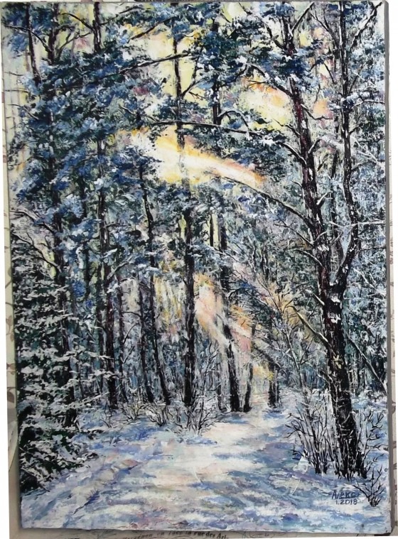 Картина маслом Морозний ранок