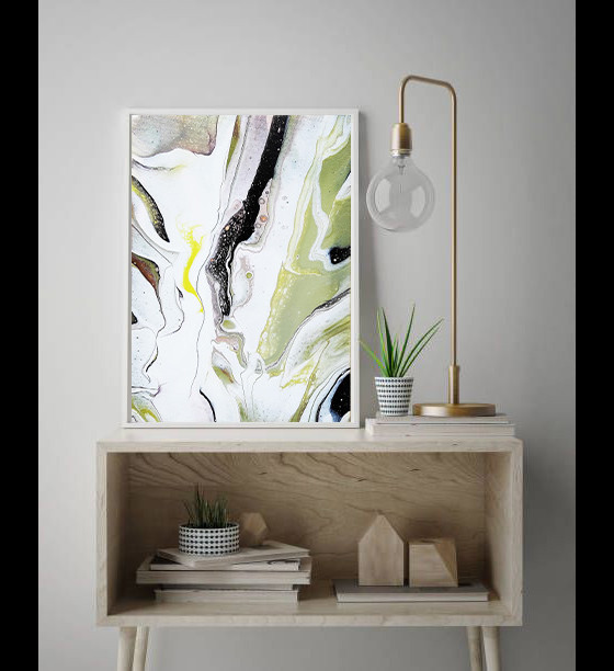 Картина акрилом Картина в технике Fluid Art, абстракция, 30 х 40 см.