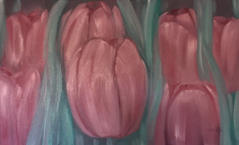 Картина маслом Тюльпаны