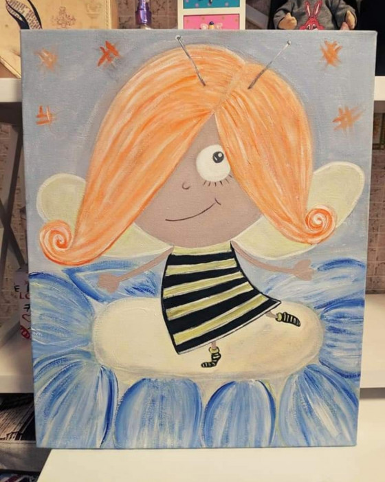 Картина в смешанной технике Пчела 